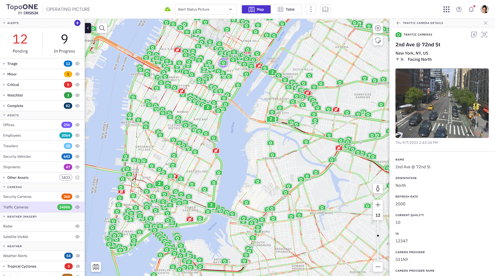 Vizzion traffic camera imagery integrated into TopoONE by Crisis24