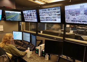 The Video Wall in use in one of Audacy's studios.