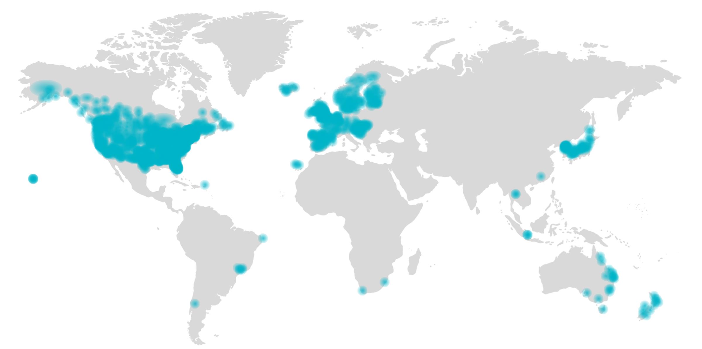 Coverage in over 600 markets across 30+ countries