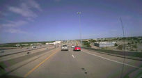 On-vehicle image showing a clear view of the roadway